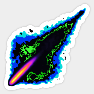 Impact Event | Radioactive Inferno Asteroid Blue Green Black Sticker